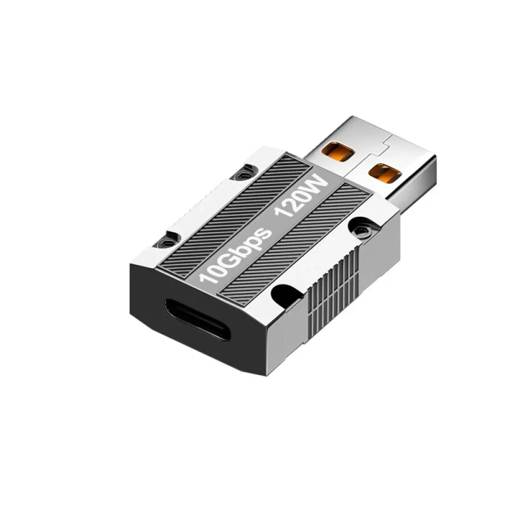 120W Typ-C zu USB3.0 OTG Adapter 10Gbps Hochgeschwindigkeitsübertragung USB männlich zu Typ-C weiblich Anschluss für Handy PC Laptop Tablet