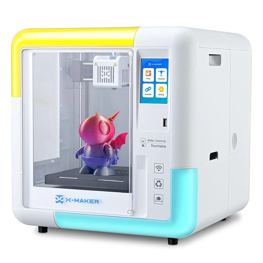 AOSEED X-MAKER Kinder 3D-Drucker Hochpräzision 0.1/0.05 mm Ultra Leise <50dB Wireless Smart One-Press Printing WiFi USB Safe Enclosed Design