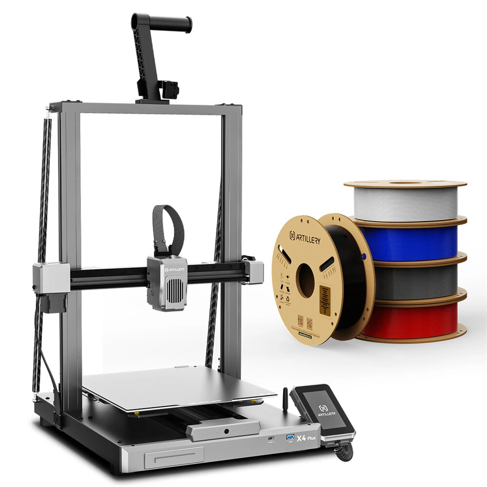 Artillery SW X4 Plus Hochgeschwindigkeits-3D-Drucker 300*300*400 mm Druckbereich,4,3 Zoll Touchscreen,500 mm/s,kommt mit 5 kg PLA 3D-Druckmaterial.
