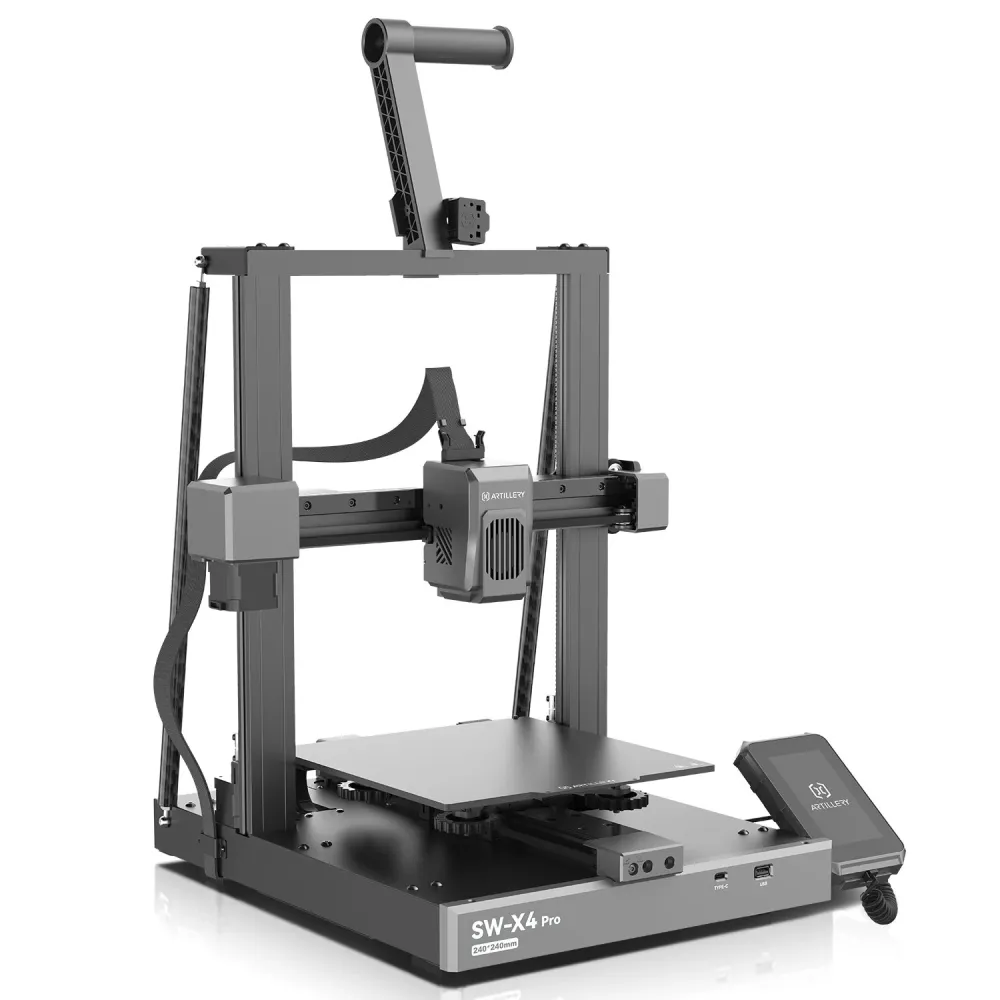 Artillery SW X4 Pro Klipper-Firmware, 3D-Drucker mit hoher Geschwindigkeit von 500 mm/s, Druckbereich 240*240*260 mm, 81 Punkte automatische Bettnivellierung.