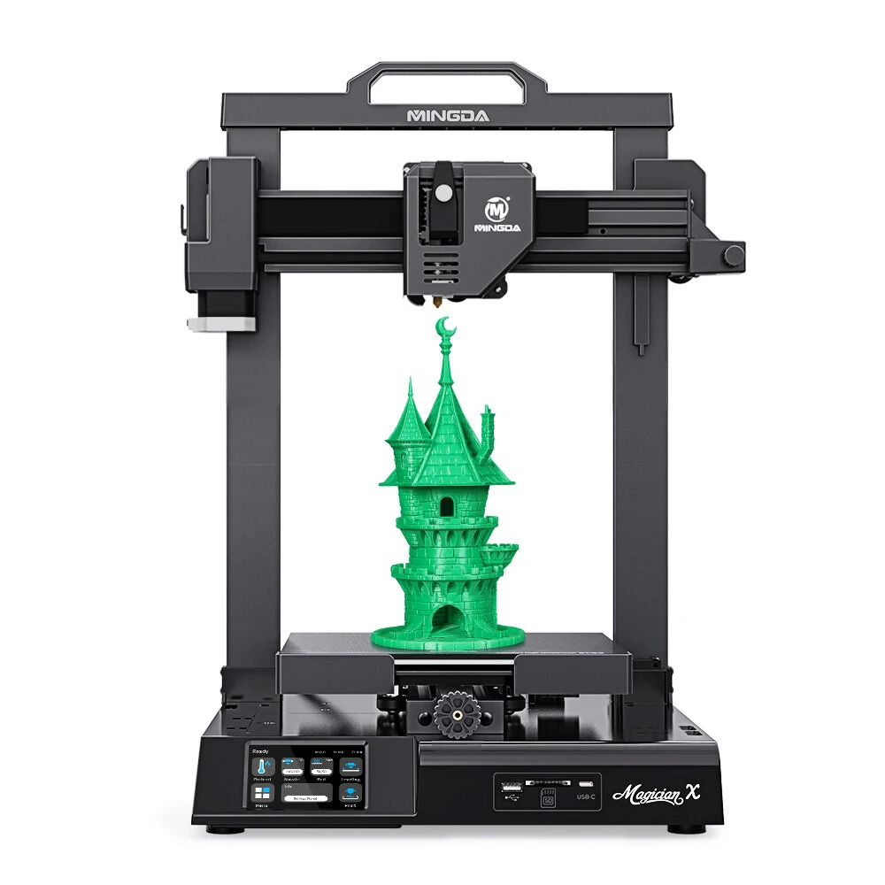 MINGDA Magier X 3D-Drucker mit einer Druckgröße von 230x230x260mm, unterstützt eine einfache Auto-Leveling-Funktion per Knopfdruck, ausgestattet mit einer geräuschlosen TMC-Motherboard.