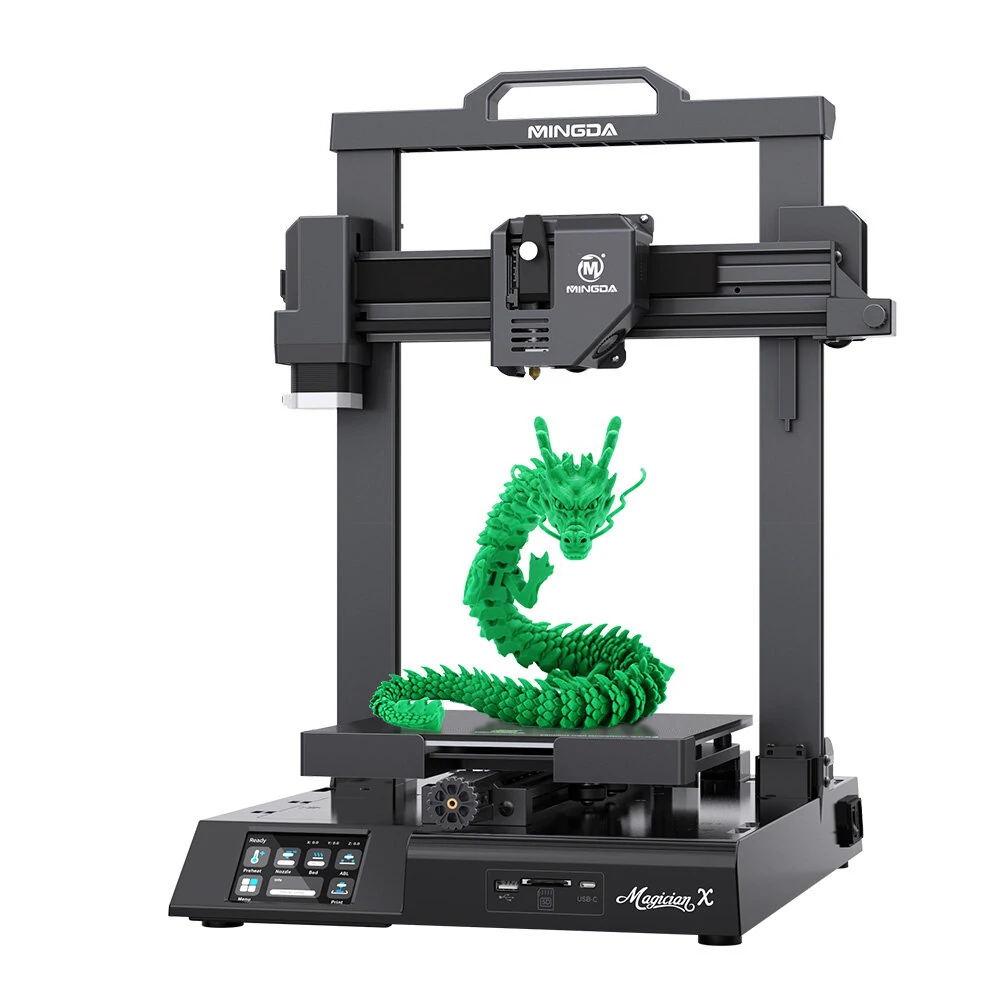 MINGDA Magier X 3D-Drucker mit einer Druckgröße von 230x230x260mm, unterstützt eine einfache Auto-Leveling-Funktion per Knopfdruck, ausgestattet mit einer geräuschlosen TMC-Motherboard.