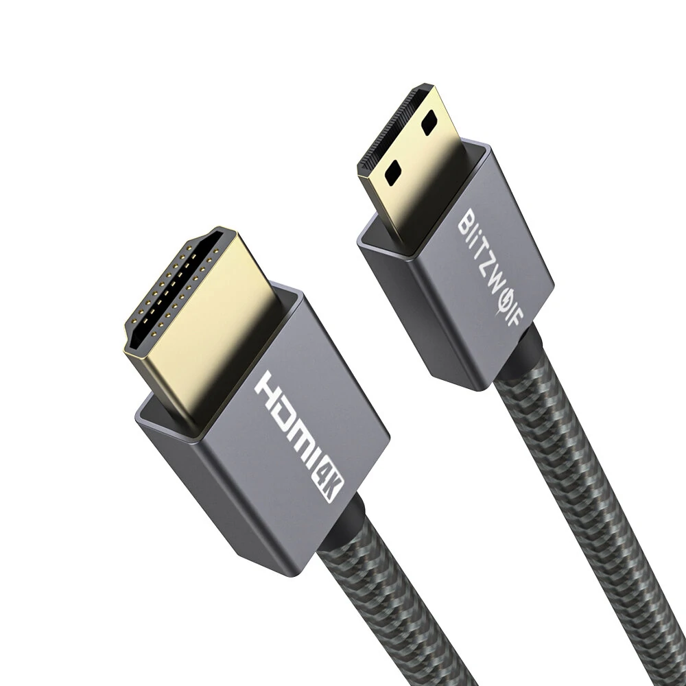 BlitzWolf® BW-HDC4 4K 18Gbps Mini HD zu HD Kabel 1,2m mit HD 2.0 4K * 2K @ 60H 18Gbps Übertragung PP Geflochtenes Mantel verzinntes Kupferdraht 1,2M