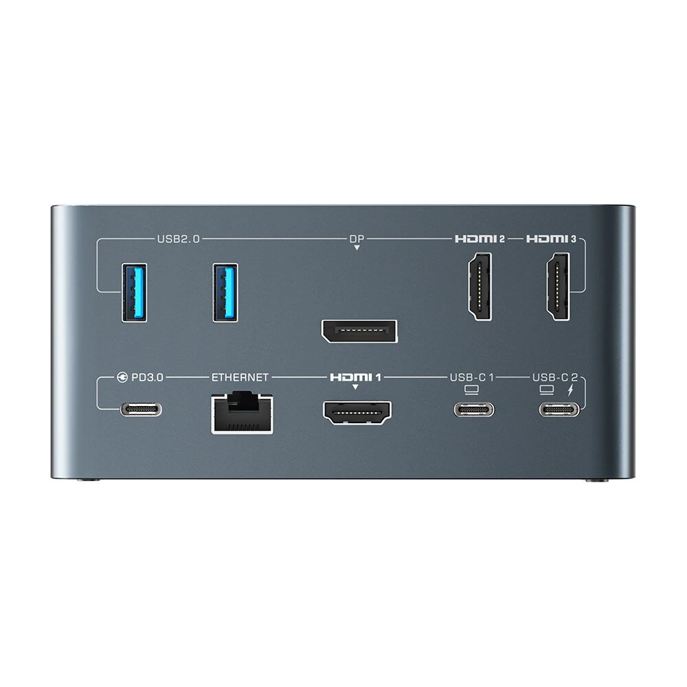 BlitzWolf® BW-TH13 18-in-1 USB C Dockingstation mit M.2 SSD-Gehäuse Vierfach-Display SD/TF-Kartensteckplatz RJ45-Ethernet-Anschluss 100W Power Delivery BlitzWolf® BW-TH13 18-in-1 USB C Dockingstation mit M.2 SSD-Gehäuse Vierfach-Display SD/TF-Kartensteckplatz RJ45-Ethernet-Anschluss 100W Power Delivery