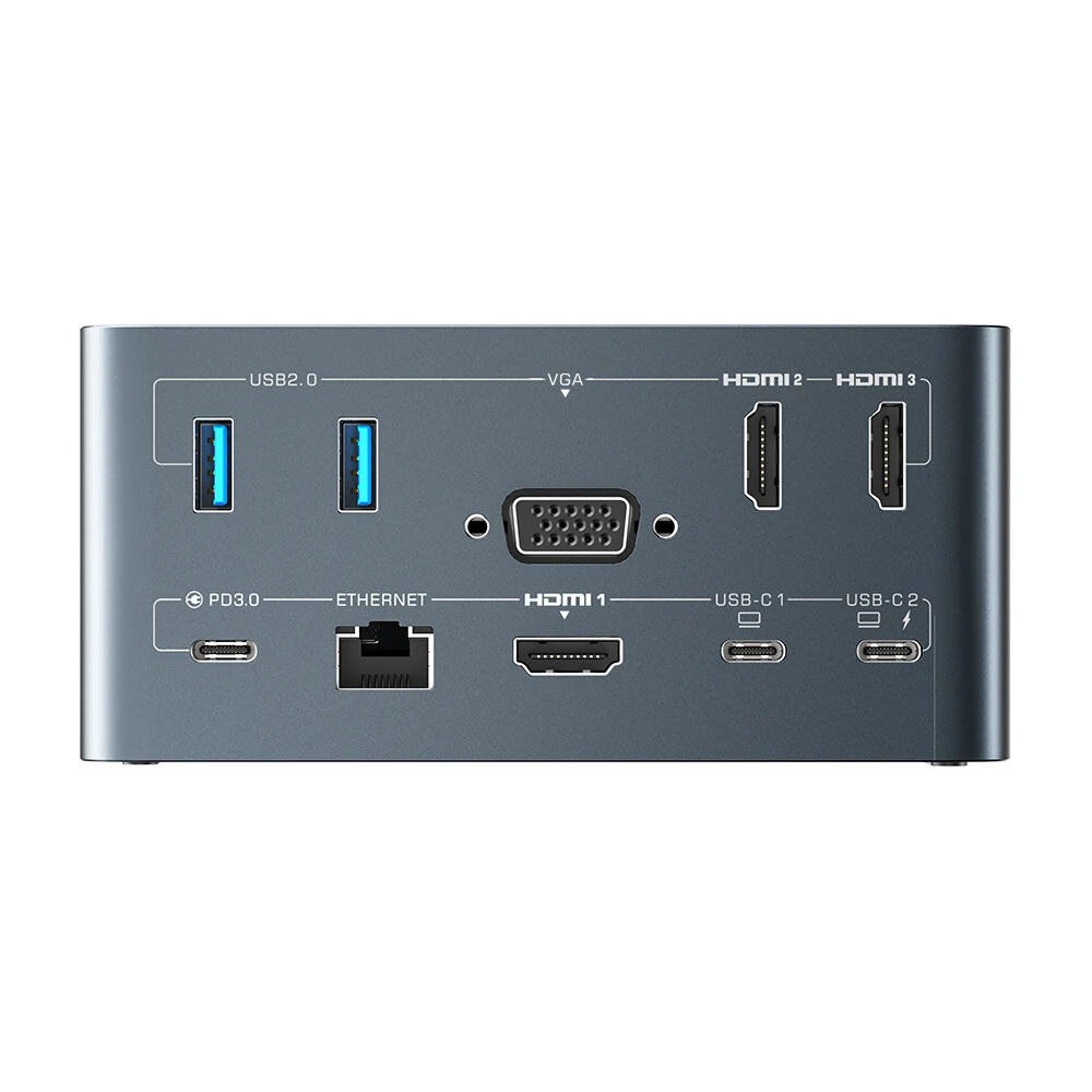 BlitzWolf® BW-TH13 18-in-1 USB C Dockingstation mit M.2 SSD-Gehäuse Vierfach-Display SD/TF-Kartensteckplatz RJ45-Ethernet-Anschluss 100W Power Delivery BlitzWolf® BW-TH13 18-in-1 USB C Dockingstation mit M.2 SSD-Gehäuse Vierfach-Display SD/TF-Kartensteckplatz RJ45-Ethernet-Anschluss 100W Power Delivery