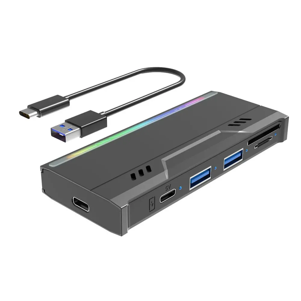 Bakeey S19 M.2 NVME/NGFF SSD Gehäuse für externe Festplatte mit 10Gbps und USB3.1 Type-C Hub, unterstützt eine Kapazität von 6TB für M.2 SSD 2230/2242/2260/2280