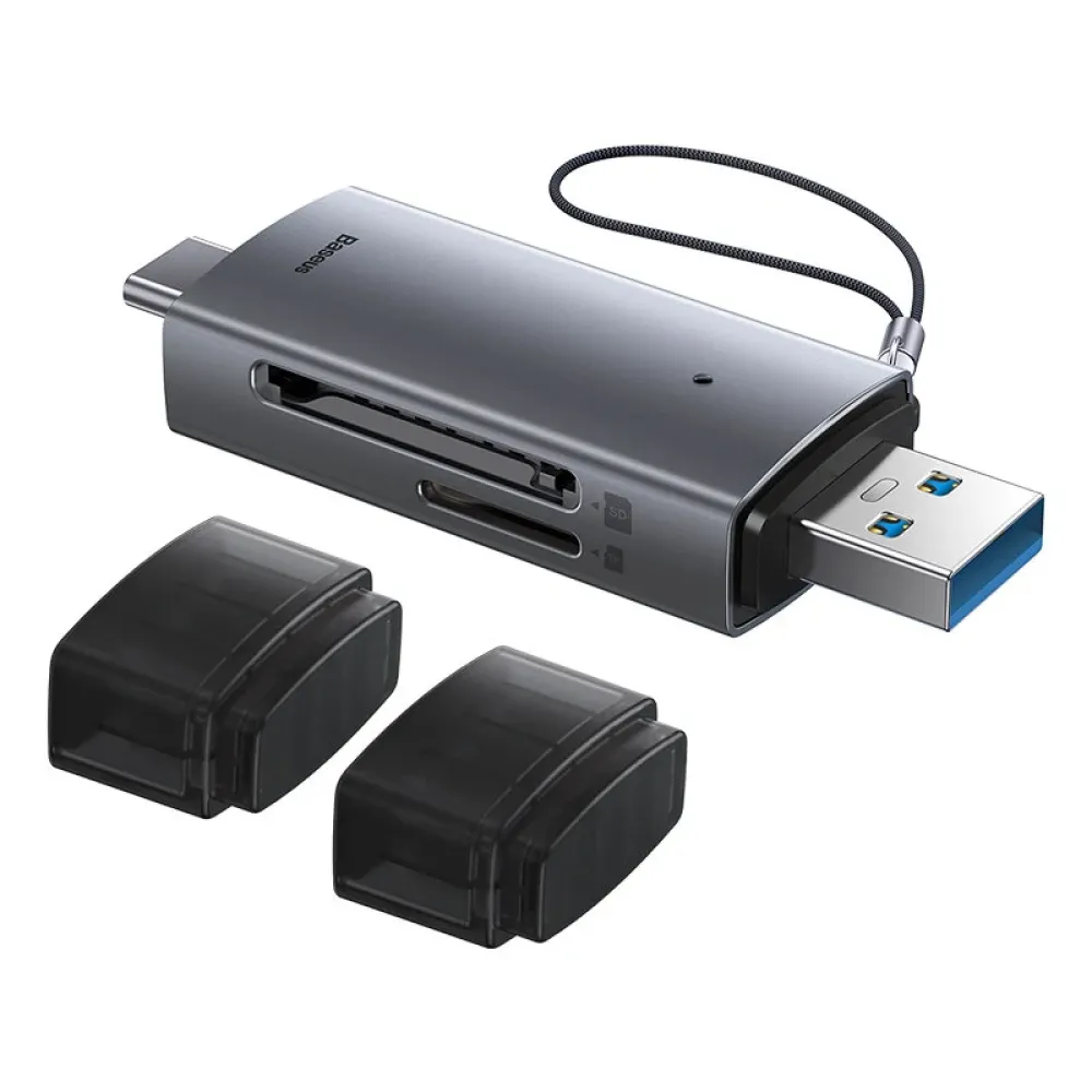 Baseus SD/TF Kartenleser 2 in 1 USB3.0/Type-C Smart Memory Card Flash Drive Adapter für Telefon-Tablet-Laptop-Zubehör