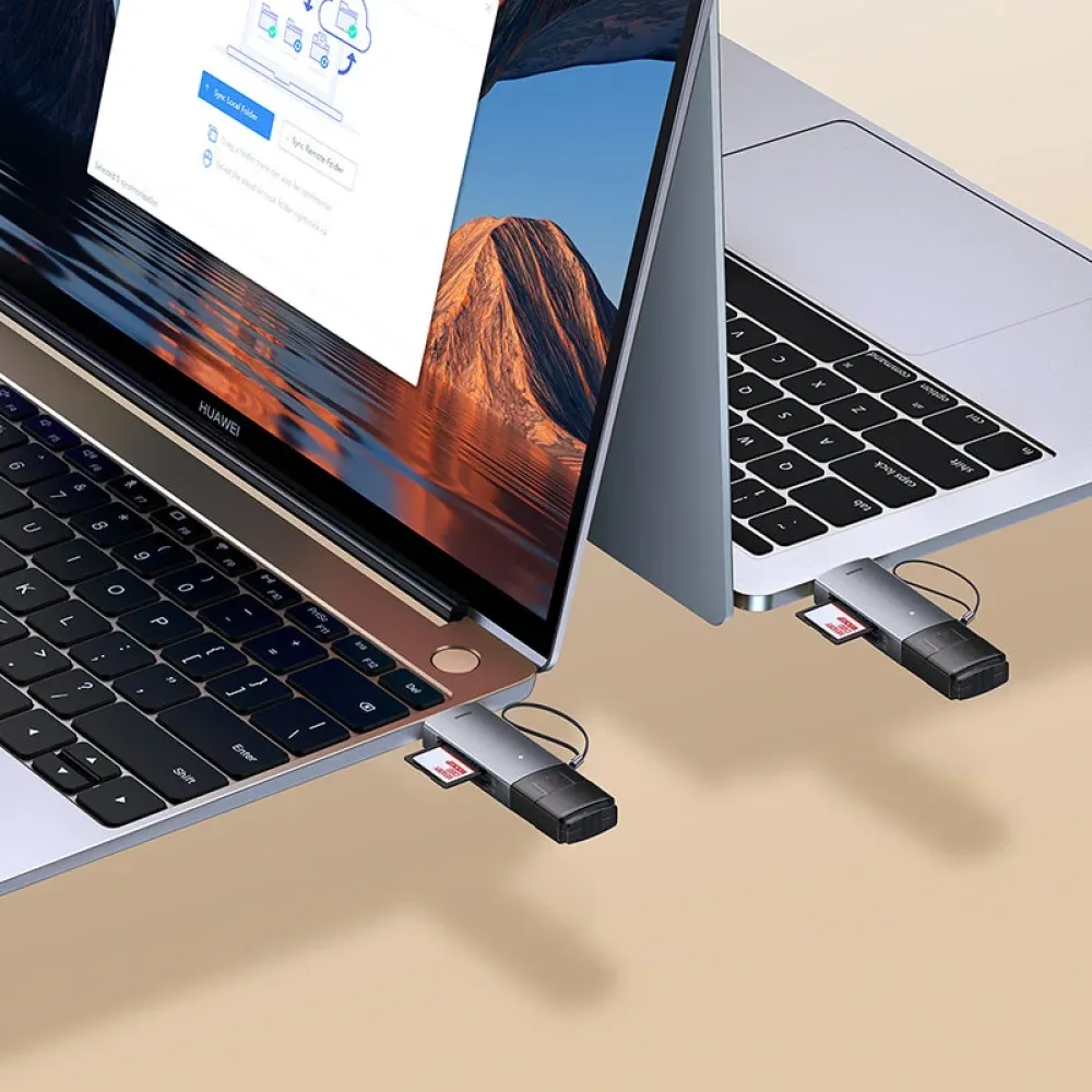 Baseus SD/TF Kartenleser 2 in 1 USB3.0/Type-C Smart Memory Card Flash Drive Adapter für Telefon-Tablet-Laptop-Zubehör