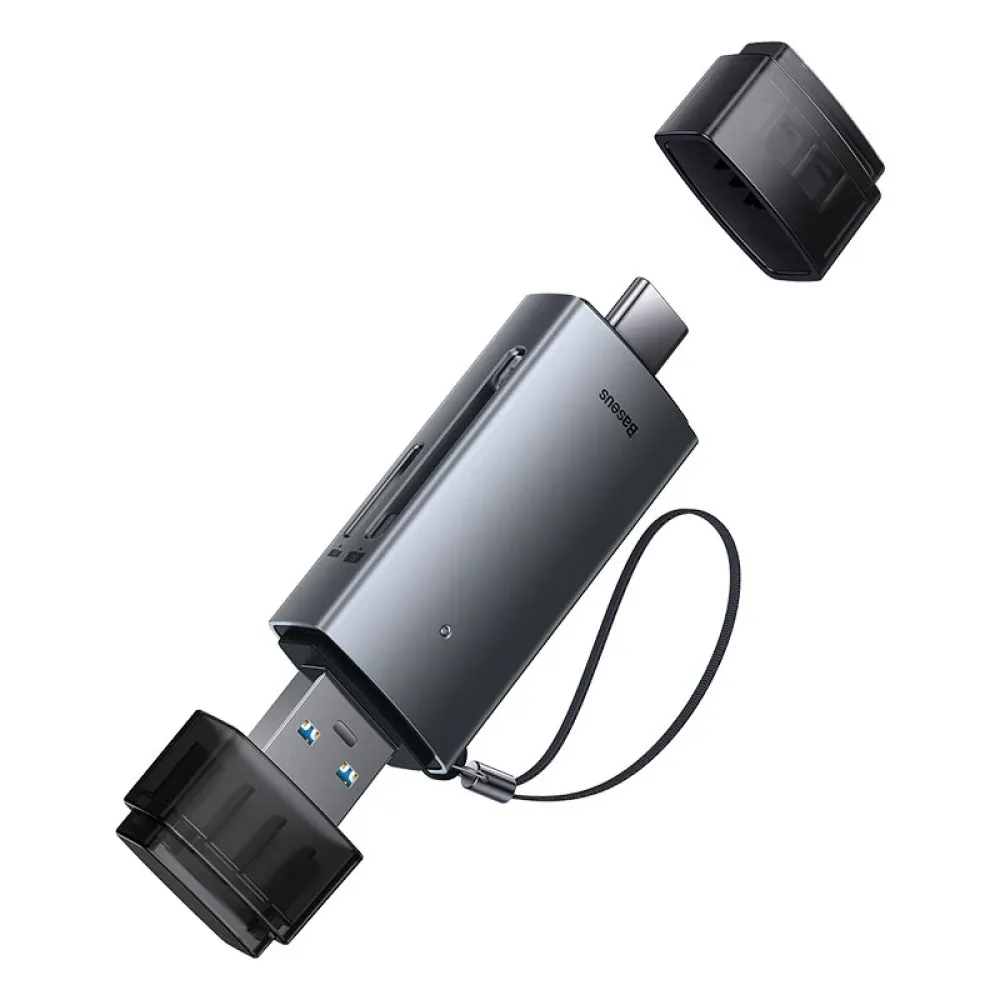 Baseus SD/TF Kartenleser 2 in 1 USB3.0/Type-C Smart Memory Card Flash Drive Adapter für Telefon-Tablet-Laptop-Zubehör