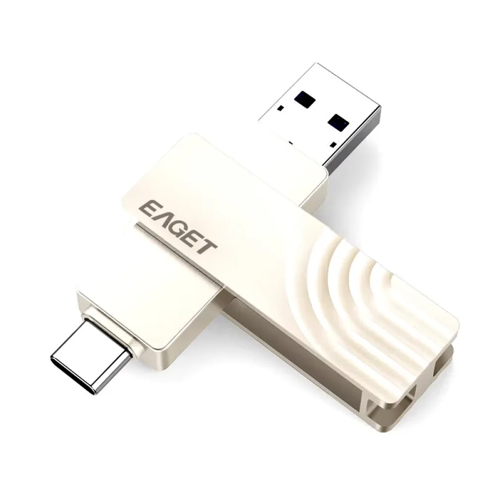 EAGET CF30 Type-C und USB-Flash-Laufwerk 512GB 256GB 128GB Type-C+USB3.0 Hochgeschwindigkeits-Mini-Flash-Laufwerk