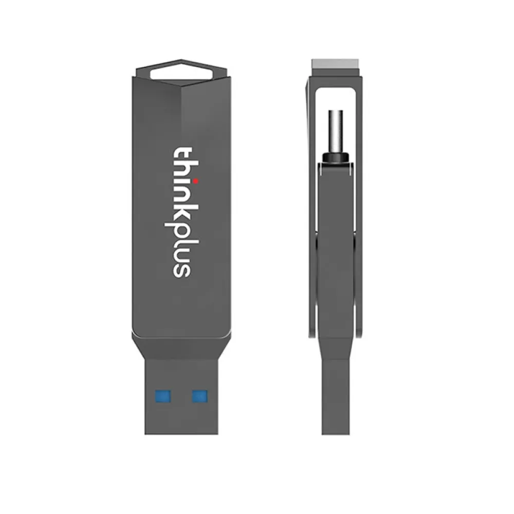 Lenovo Thinkplus MU254 USB3.0 & Type-C Dual-Port Metall U-Disk 32/64/128/256/512G Drehbarer USB-Flash-Laufwerk Highspeed-U-Disk f&uuml;r Telefon PC Laptop