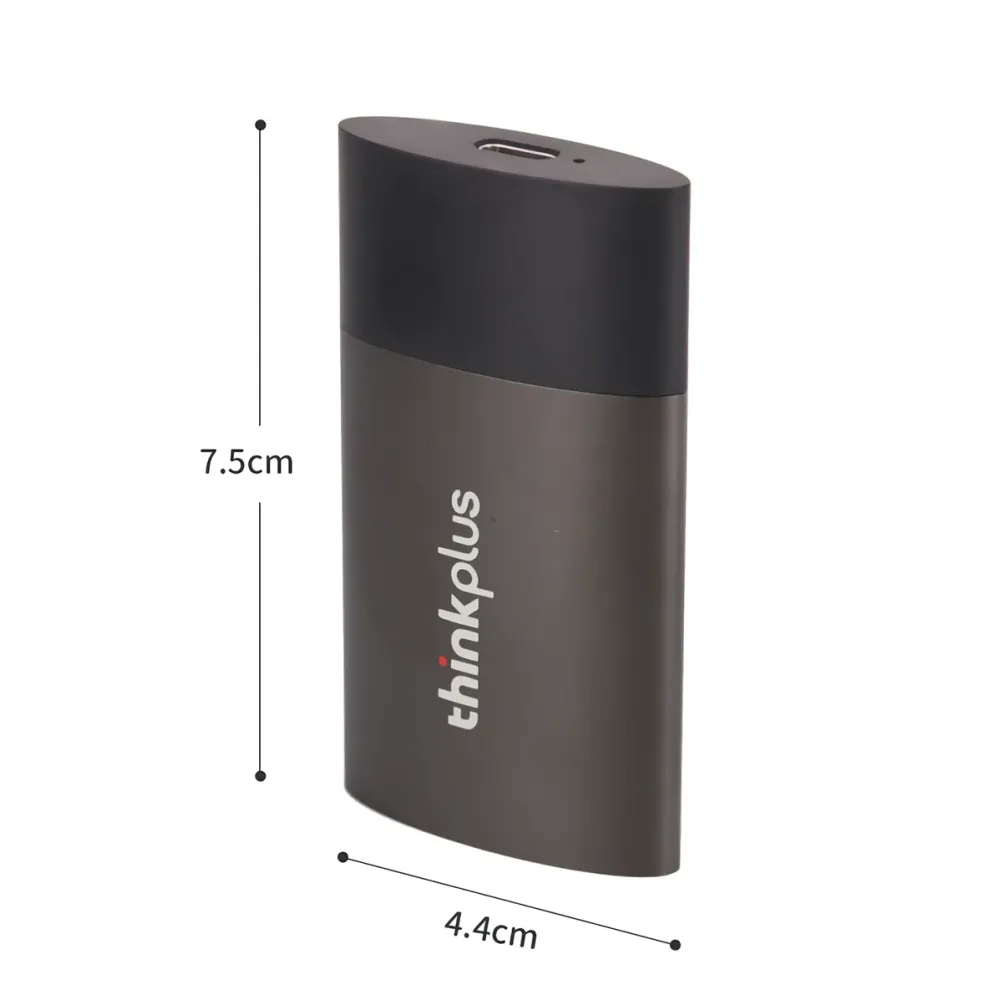 Lenovo thinkplus US202 Portable SSD mit 512 GB, 1 TB, 2 TB. Solid-State-Laufwerk mit USB 3.1 Typ-C High-Speed-Schnittstelle. Geeignet für den Einsatz mit mobilen Geräten und externen Computern. Lenovo thinkplus US202 Portable SSD mit 512 GB, 1 TB, 2 TB. Solid-State-Laufwerk mit USB 3.1 Typ-C High-Speed-Schnittstelle. Geeignet für den Einsatz mit mobilen Geräten und externen Computern.