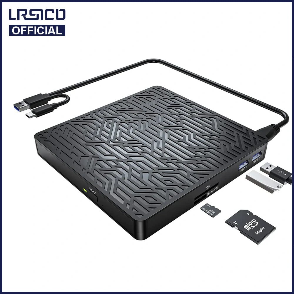 Externer CD DVD Laufwerk USB 3.0 Type-C CD DVD Writer mit SD/TF USB Slots Optisches Laufwerk CD DVD Laufwerke für Mac Laptop Externer CD DVD Laufwerk USB 3.0 Type-C CD DVD Writer mit SD/TF USB Slots Optisches Laufwerk CD DVD Laufwerke für Mac Laptop