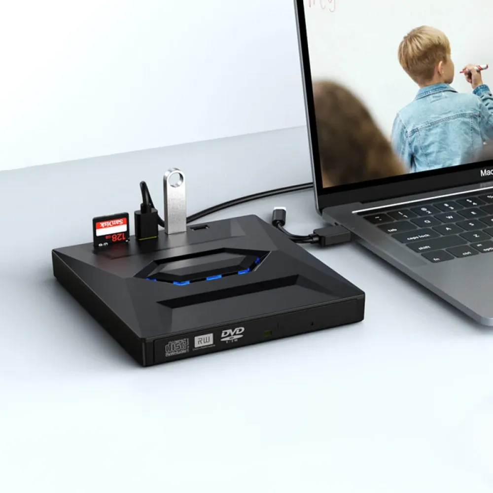 Externes CD DVD RW Optisches Laufwerk DVD Brenner DVD Writer Super Drive mit USB 3.0 Type-C f&uuml;r Laptop Notebook