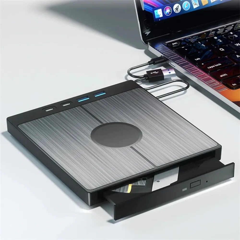 Externes CD/DVD-Laufwerk 7 in 1 CD-Brenner mit 2 USB/Type-C-Anschlüssen USB 3.0 Tragbarer CD/DVD-Brenner mit 1 TF/SD-Kartenslot Optische Laufwerke für Laptop-PC DVD-Brenner Externes CD/DVD-Laufwerk 7 in 1 CD-Brenner mit 2 USB/Type-C-Anschlüssen USB 3.0 Tragbarer CD/DVD-Brenner mit 1 TF/SD-Kartenslot Optische Laufwerke für Laptop-PC DVD-Brenner