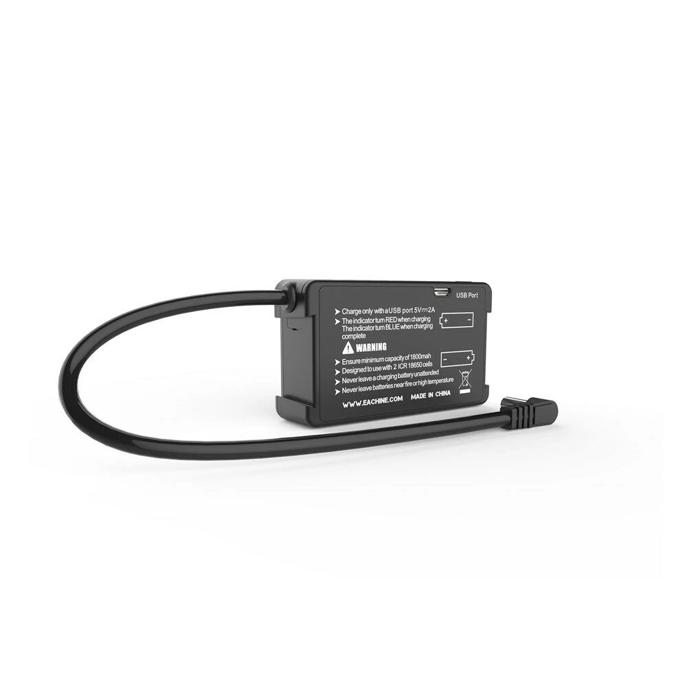 Jedes 7,4V 18650 Li-Ion-Zellenbatteriegehäuse DC 5,5mmx2,1mm mit integriertem USB-Ladegerät für EV200D EV300D EV300O DJI Fatshark Skyzone FPV-Brillen Jedes 7,4V 18650 Li-Ion-Zellenbatteriegehäuse DC 5,5mmx2,1mm mit integriertem USB-Ladegerät für EV200D EV300D EV300O DJI Fatshark Skyzone FPV-Brillen