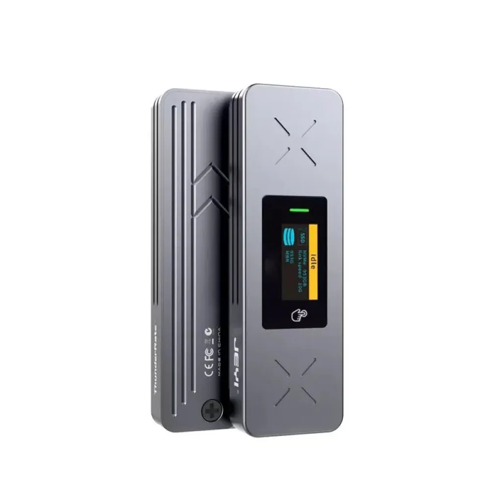 JEYI i9X Smart Display M.2 Dual Protocol SSD Geh&auml;use mit USB 3.2 Gen 2 10 Gbit/s, unterst&uuml;tzt M.2 NVMe SATA SSDs mit M-Key B +M Key UASP Trim.