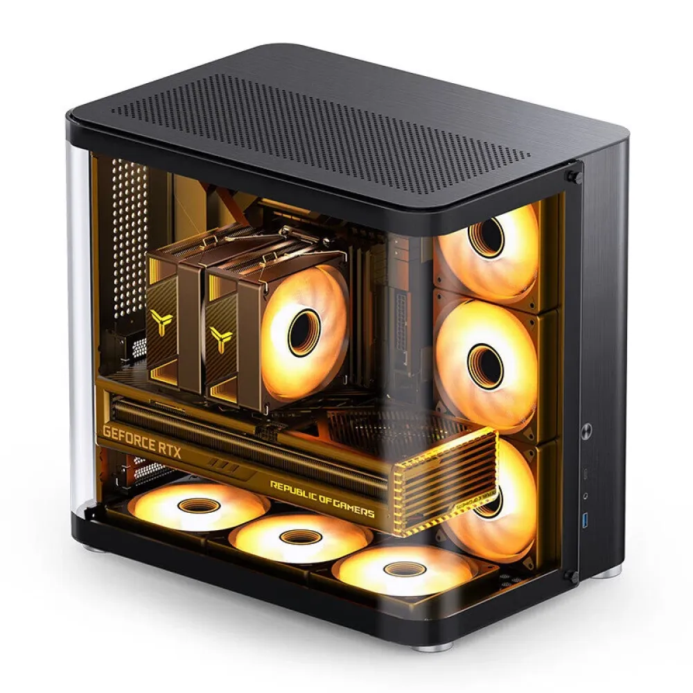 JONSBO TK-2 Computergehäuse Desktop-Chassis Hyperboloid Seite Transparent ATX Spielgehäuse Doppel 360 Wasserkühler Typ-C Schnittstelle Raumschiffkabine JONSBO TK-2 Computergehäuse Desktop-Chassis Hyperboloid Seite Transparent ATX Spielgehäuse Doppel 360 Wasserkühler Typ-C Schnittstelle Raumschiffkabine