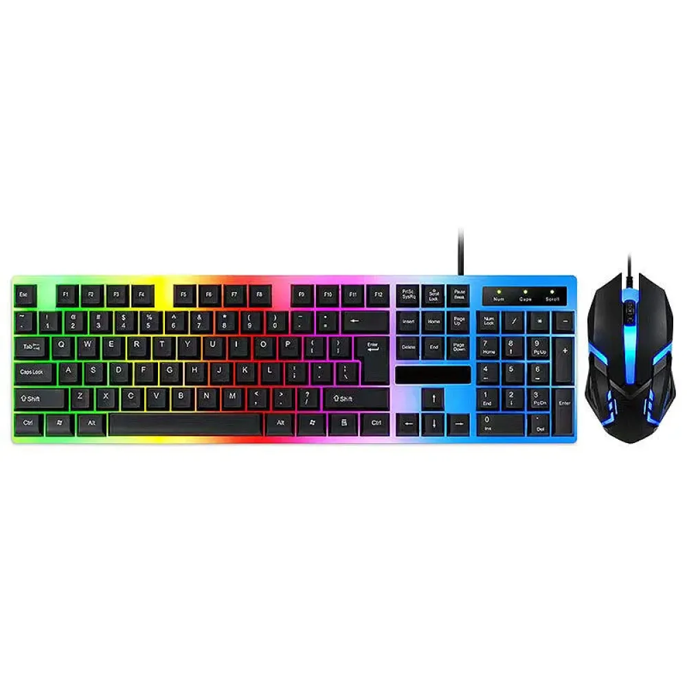 KB-01 USB-Kabeltastatur und Maus-Set f&uuml;r Heim, B&uuml;ro und Gaming