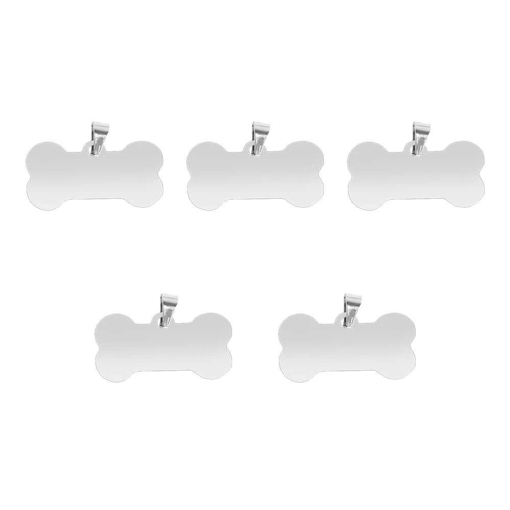 Anpassbare Hundehalsband-Adresstags von TWOTREES® 5 Stück mit Gravur-Name Kitten Puppy-Zubehör Personalisierte Katzenhalskette Kette für Lasergravur