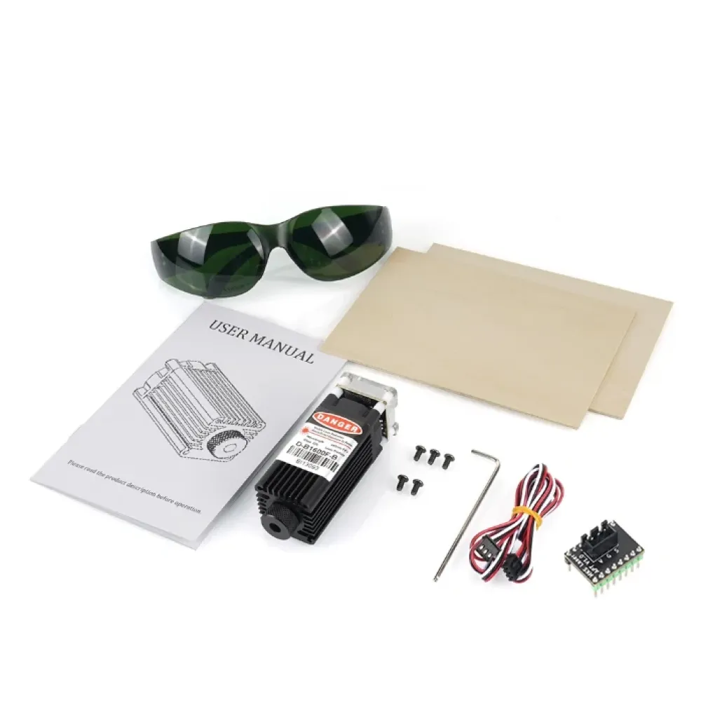 Kingroon 24V 445nm Lasergravur Modul Kopf Blau Violett Licht Einstellbarer Laserkopf für 3D Drucker Teil Schneidemaschine