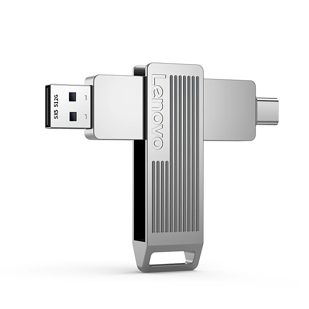 Lenovo SX5 Pro Type-C & USB3.2 Solid State Flash Drive 256GB 128GB Dual Schnittstelle 360&deg; Rotation Zinklegierung USB-Disk Portable Thumb Drive