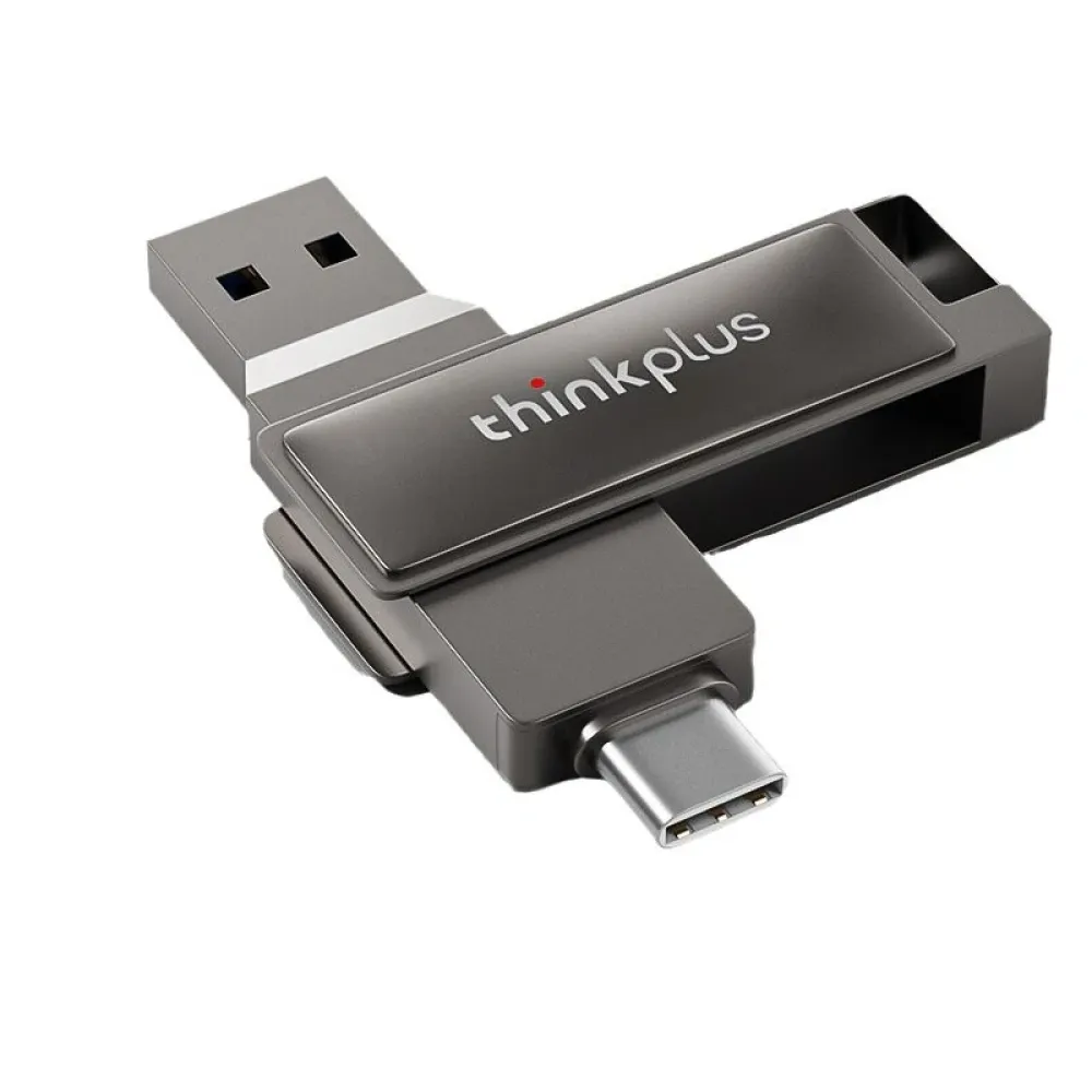 Lenovo Thinkplus MU233 USB3.2 Flash-Laufwerk mit hoher Geschwindigkeit, Dual-Interface, Kapazit&auml;t von 32GB, 64GB, 128GB, 256GB oder 512GB, mini tragbare Speicher- U Disk.