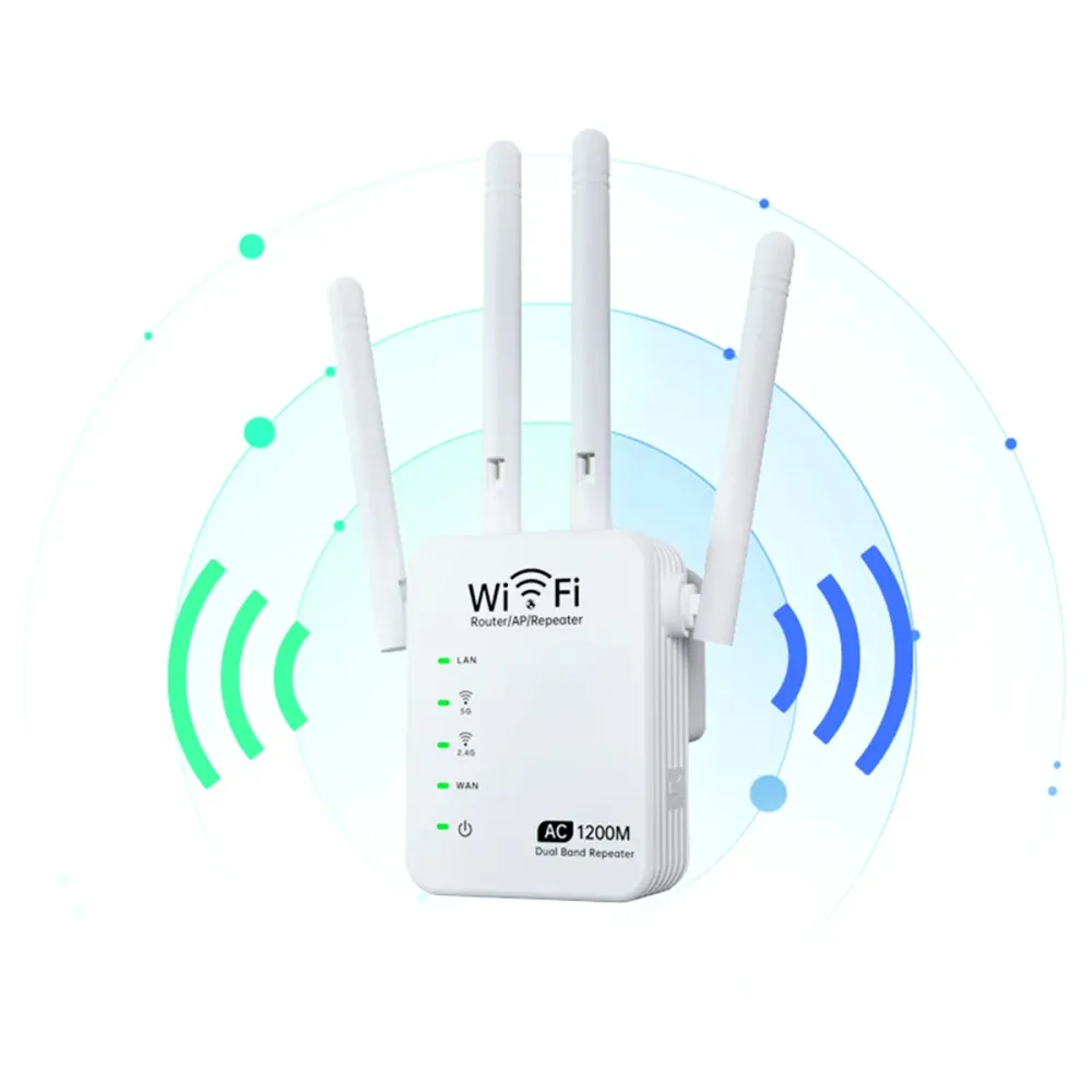 1200Mbps Repeater Wifi-Verstärker 5G / 2,4 GHz Gigabit Router Extender Booster Repeater WiFi-Verstärker-Signal für zu Hause und Büro