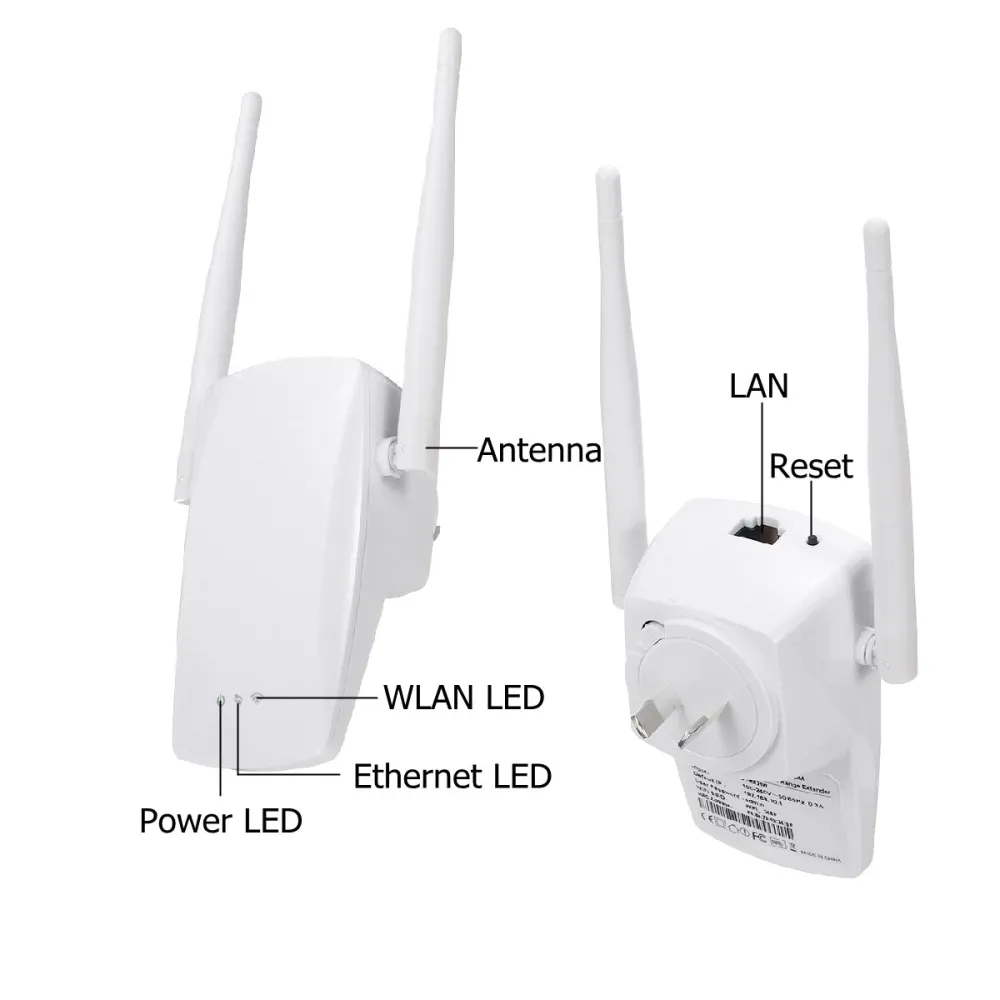 300Mbps 2.4G Wireless-WIFI Repeater AP-Router mit Doppeltantennen-Signalverstärker-Extender