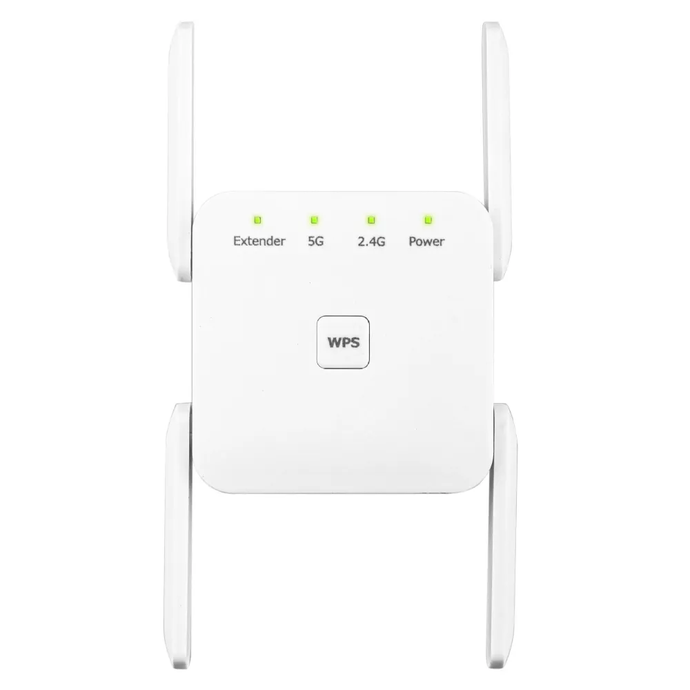 AC1200 Dual-Band WiFi-Repeater Wi-Fi Booster WiFi Extender Verstärker 2.4G/5GHz Wi-Fi-Signalverstärker mit 4 Antennen Langstreckenzugangspunkt