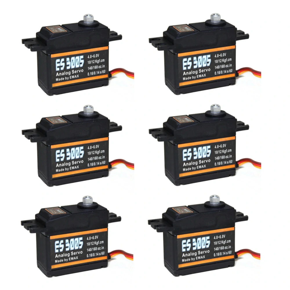 6PCS EMAX ES3005 42g Metall Analog Servo für RC-Flugzeug Wasserdicht