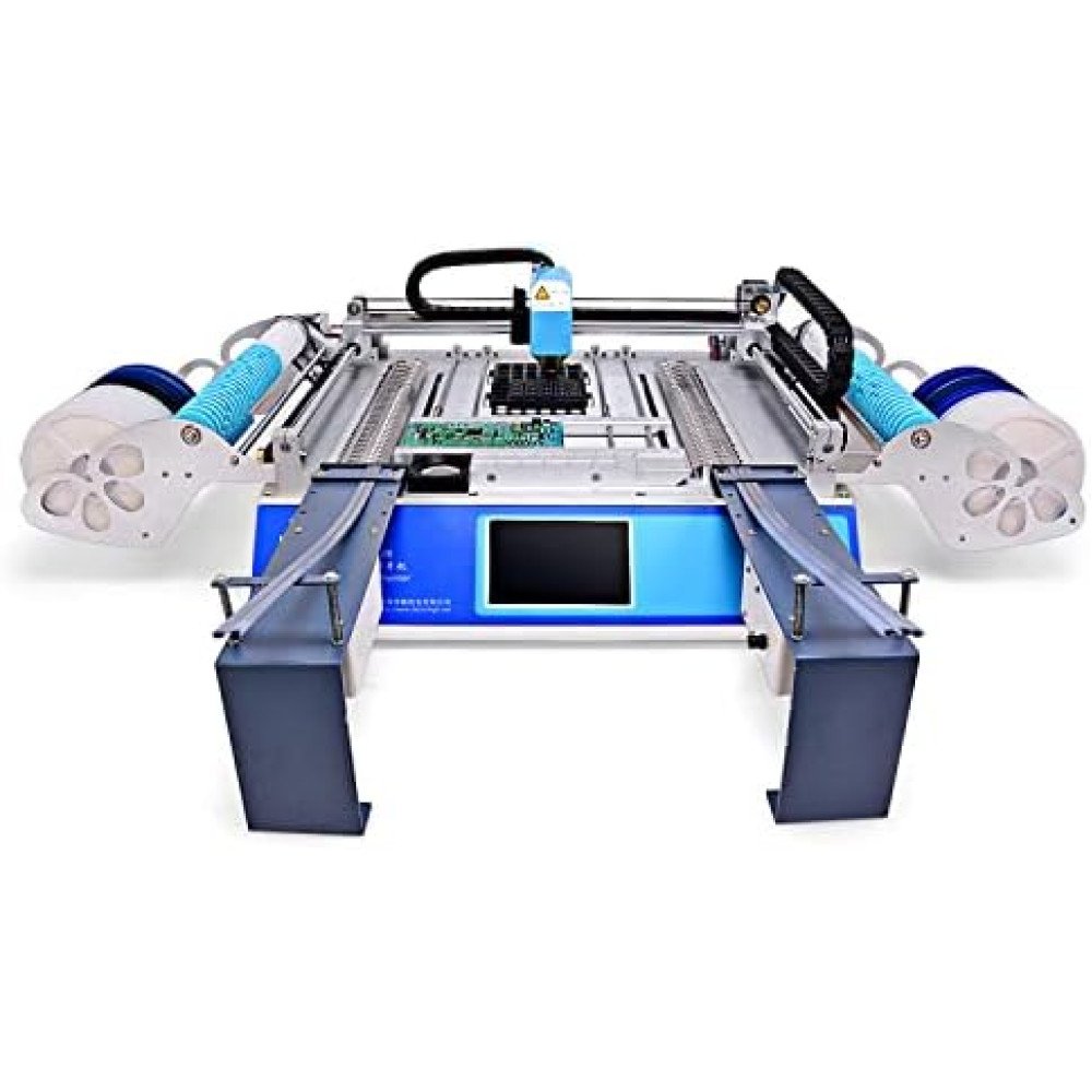 High Accuracy chip Mounter PNP Machine CHMT48VB SMT Pick and Place Machine with Square Rail + Vibration Feeder, Batch Production, Charmhigh 58PCS feeders