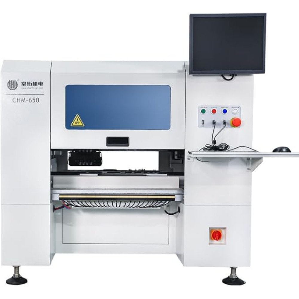 High accuracy automatic chip mounter PCB assembly machine CHMT650 SMT pick and place machine 4heads 50feeders for 0201/0402/0603～5050/SOT/SOP/QFP/QFN/BGA, etc. CPK tect support!