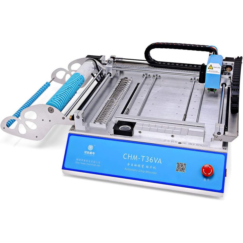 US shipping SMD machine CHMT36VA + Vibration feeder Desktop SMT Pick and Place Machine + 2 CCD cameras, Closed-loop control, 0402-5050,SOP, QFN, TQFP.