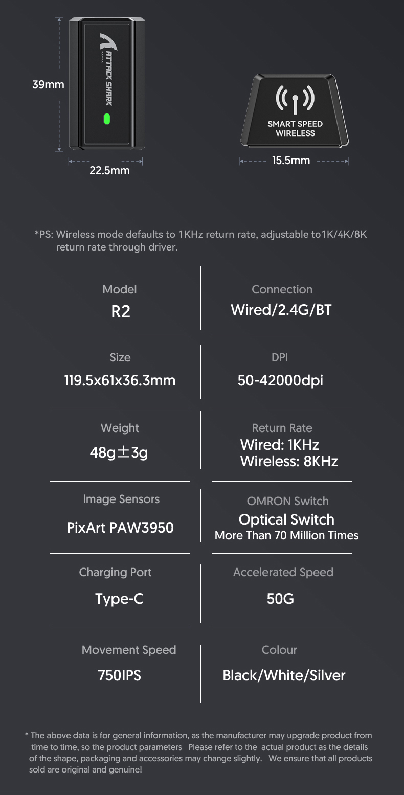 Attack-Shark-R3-Tri-Mode-Gaming-Mouse-Hohles-Design-PAW3395-26000DPI-24G-WirelessBT52Verkabelt-E-Spo-2020636-19