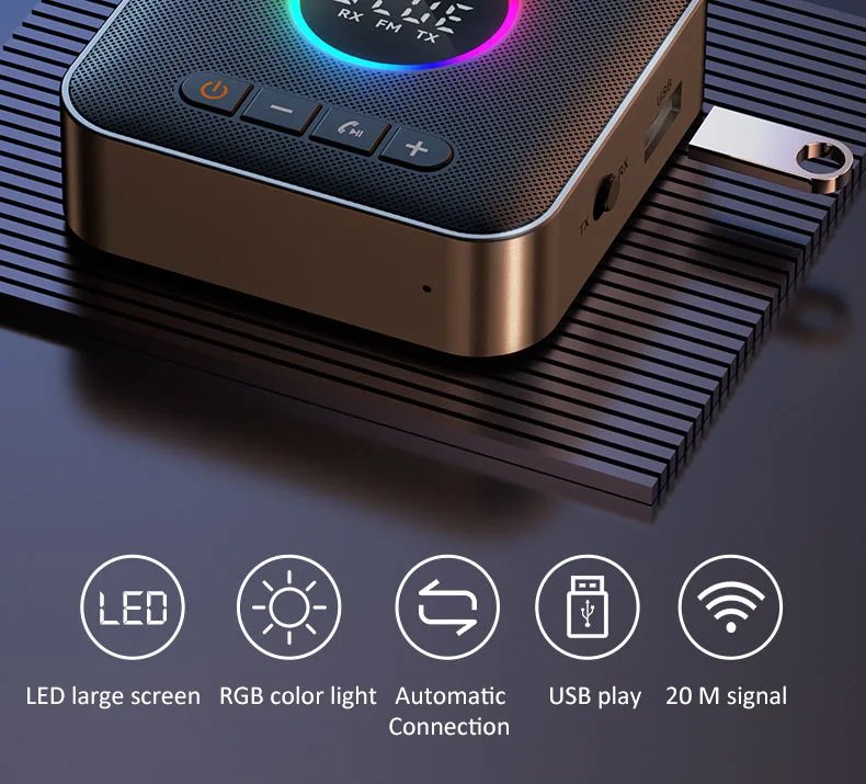 M10-1-zu-2-Bluetooth-54-Audio-Empfaumlnger-FM-Modulator-Transmitter-mit-RGB-Licht-Freisprechfunktion-2013136-2