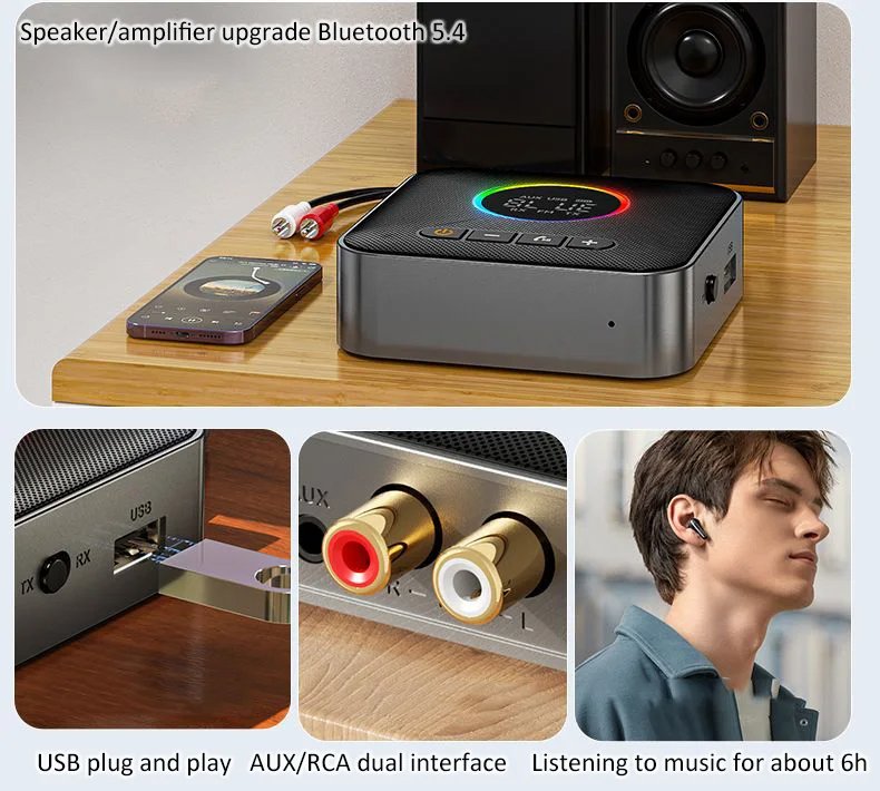 M10-1-zu-2-Bluetooth-54-Audio-Empfaumlnger-FM-Modulator-Transmitter-mit-RGB-Licht-Freisprechfunktion-2013136-4
