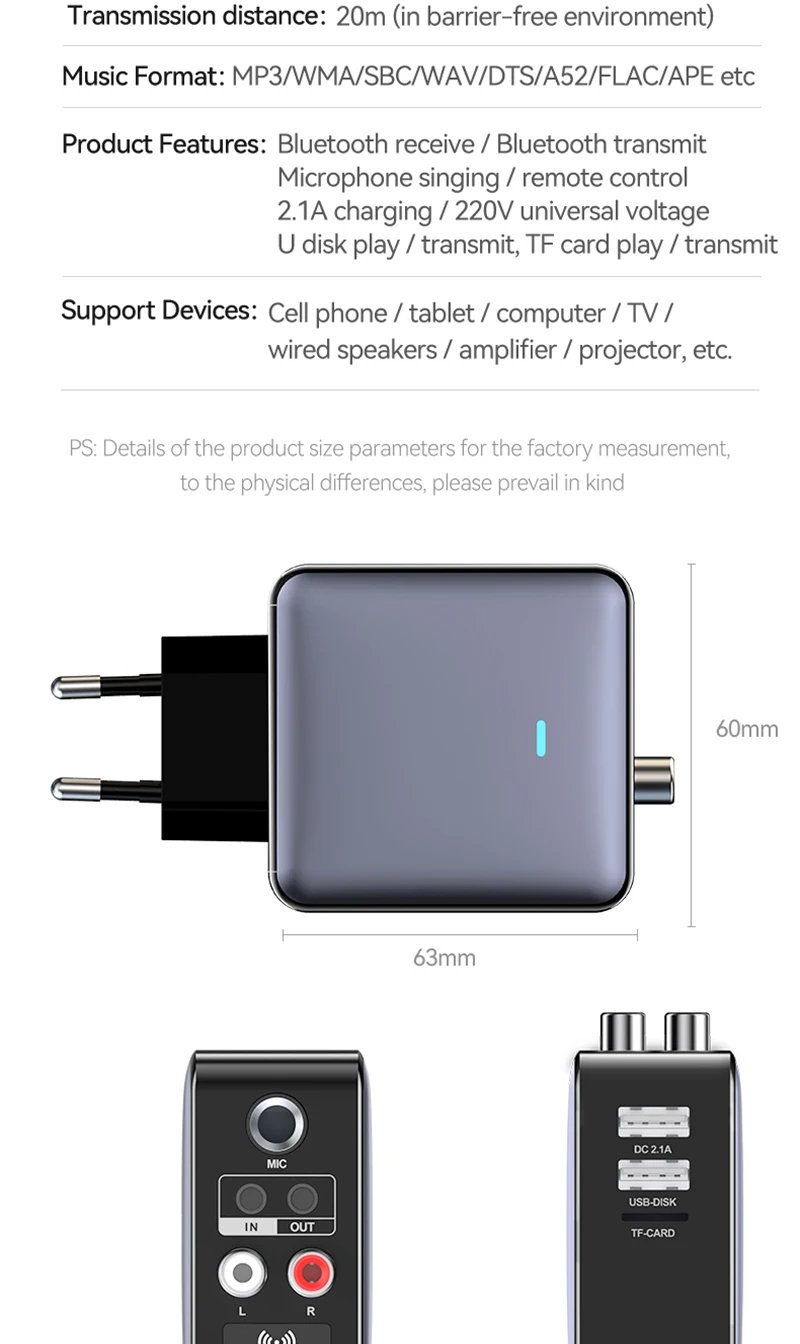 OMS-H6-Bluetooth-53-Audio-Transmitter-Empfaumlnger-35mm-AUXRCAU-DiskTFUSB65mm-MIC-Karaoke-HIFI-Stere-2003495-22
