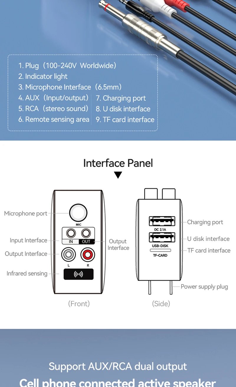 OMS-H6-Bluetooth-53-Audio-Transmitter-Empfaumlnger-35mm-AUXRCAU-DiskTFUSB65mm-MIC-Karaoke-HIFI-Stere-2003495-6