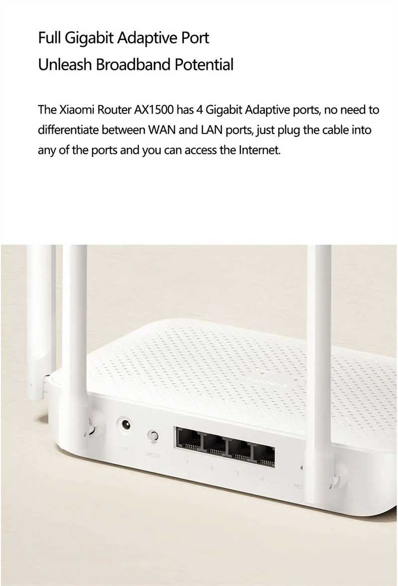 Xiaomi-AX1500-WiFi-6-Router-5-GHz-Adaptiver-Gigabit-Ethernet-Port-Unterstuumltzt-IPTV-Mesh-Netzwerk--2010370-5